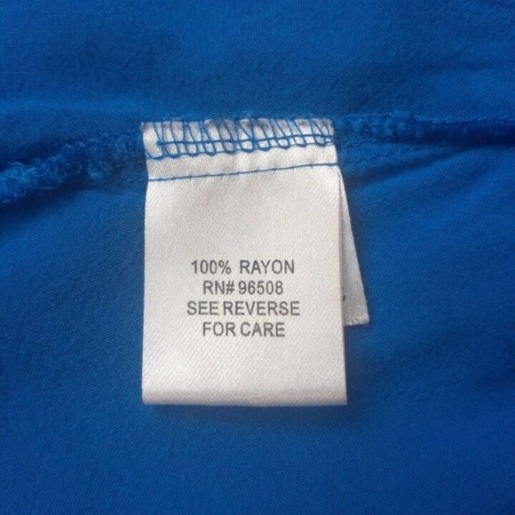 FANG Womens Small Royal‎ Blue 1/4 Button Blouse Hi Lo Hem - Picture 8 of 11